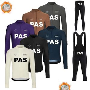 Conjuntos de jersey de ciclismo 2024 PNS Winter Thermal Fleece Set MTB Uniforme Ropa Ciclismo Cálido Bib Pantalones Road Bike Ropa Hombres Manga larga D Dhngl