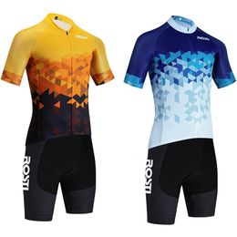 Wielershirtsets 2024 ROSTI Wielershirt Colpack Team Bike Maillot Jersey Shorts Heren Dames Mode 20D Ropa Ciclismo Bicycl Jersey Kleding 231021
