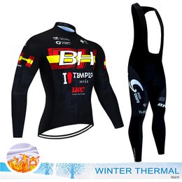 Wielertrui Sets 2024 Team BH Set Winterkleding Heren Racefiets Thermische Jas Pak Fietsbroek MTB Ropa Ciclismo Maillot 231128