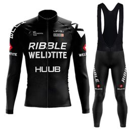 Maillot de cyclisme ensembles automne noir ensemble à manches longues HUUB vêtements sport respirant hommes vélo de route costume vtt pantalon porter 220929