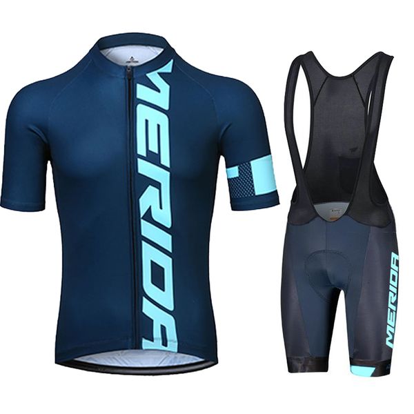 Cyclisme Maillot Ensembles Bavoir Hommes D'été Vêtements Merida Hommes Veste Homme Vtt Pro Équipe Vélo Mâle Uniforme Tricuta Vêtements Vélo Pantalon 230728