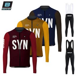 Wielertrui Sets BIEHLER Lange Mouw 2024 Herfst Set Ropa Ciclismo SYN Mannen Fietskleding Pak Jerseys Racefiets Uniform 231102