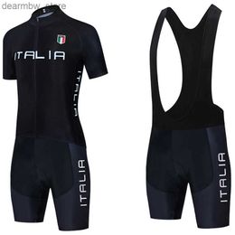 Cycling Jersey Sets Black 2024 Italia Cycling Jersey Men Women Road Bike Maillot Jersey Shorts Set Mtb Ropa Ciclismo Bicycl T -shirt Culottes Clothing L48