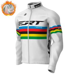 Wielertruisets Brazilië ERT Winterfietsjack Fleece Thermisch Lange mouw Fietskleding Outdoor Wind Warm Jersey Jas MTB Racepak 231116