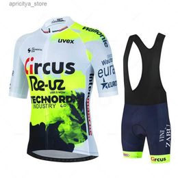 Cycling Jersey Sets Circus Wanty Fluorescein Sportswear Cycling Jersey Set Summer MTB Bike Design Uniform Maillot Ropa Ciclismo Hombre Bicyc Suit L48