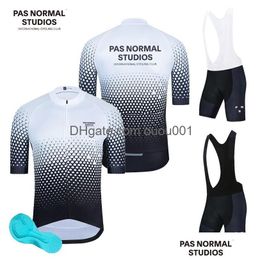 Cycling Jersey sets manchet verbeterde PNS zomer zomers korte mouw herenkleding PAS normale studio's triathlon kussenset 230605 drop levering dhtj3