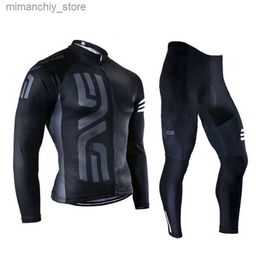 Wielertrui Sets Wielertrui Lange Seve voor Mannen Bicyc Kleding Lange Broek met Gel Padding 2024 Lente Herfst Q231107