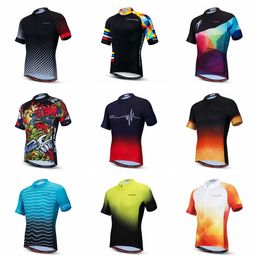 Wielrenkledingsets Wielrenkleding Heren Fietsen Mountain Road MTB-shirt Kleding Bovenlichaam Zomer Wielrennen Rijkleding Uniform Kleding Jassen Wit Rood 230801