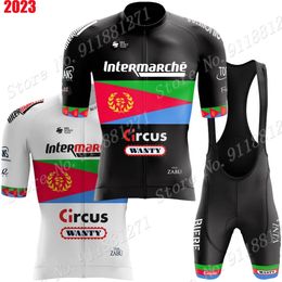Conjuntos de Jersey de ciclismo Eritrea Champion Team Wanty Set Ropa Hombres Verano Road Bike Shirt Suit Bicicleta bib Shorts MTB Wear 230706