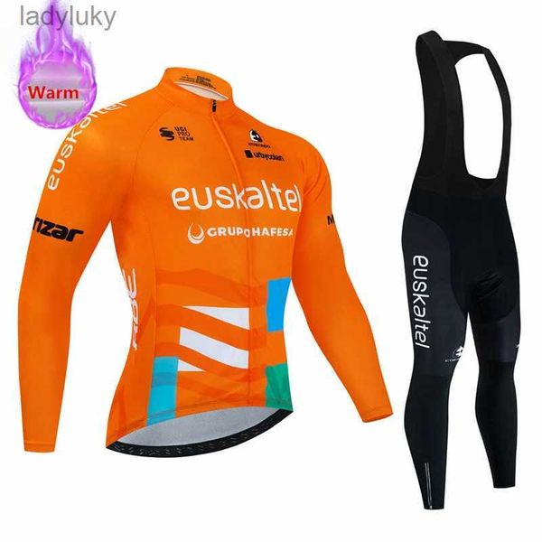 Ensembles maillot de cyclisme EUSKADI équipe hiver thermique polaire cyclisme Maillot ensemble course vélo costume montagne vélo vêtements Ropa Maillot Ciclismo HombreL240108