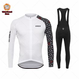 Cycling jersey sets gaan ri winter mannen lange mouw set thermisch fleece buiten fiets kleding ropa maillot ciclismo mtb kleding 221201