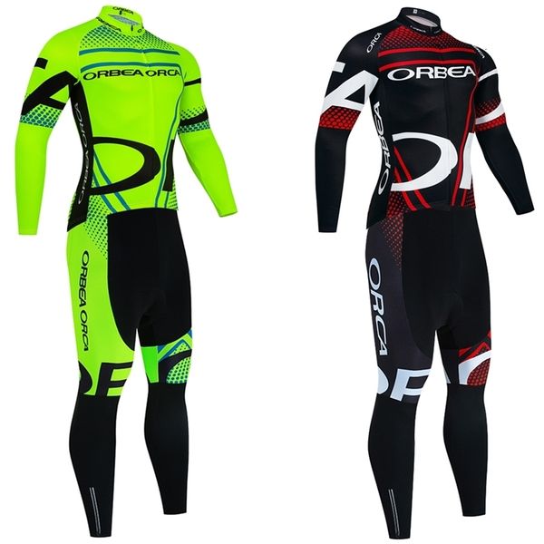 Maillot de cyclisme ensembles vert ORBEA ORCA maillot de cyclisme à manches longues vélo veste pantalon ensemble hommes femmes 20D Ropa Ciclismo vélo Maillot 230612