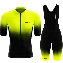 Cycling Jersey Sets Huub Cycling Jersey Set Short Sleeve voor heren Anti-UV Bike Cycling Jersey Set Bicycle Pro Team Summer Cycling Clothing 230114