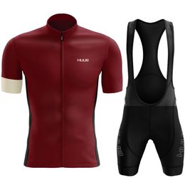 Cycling Jersey Sets Huub Cycling Jersey zet heren fietsende kleding Summer Summer Short Sleeve MTB Bike Suit fietsen fietskleding ROPA CICLISMO HOMBRE 230324