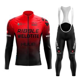 Cycling Jersey Sets HUUB Team Ciclismo Jersey Set Hombre Otoño MTB Carrera Ciclismo Ropa Manga Larga Ropa Ciclismo Al Aire Libre Montar Bicicleta Uniforme 230313