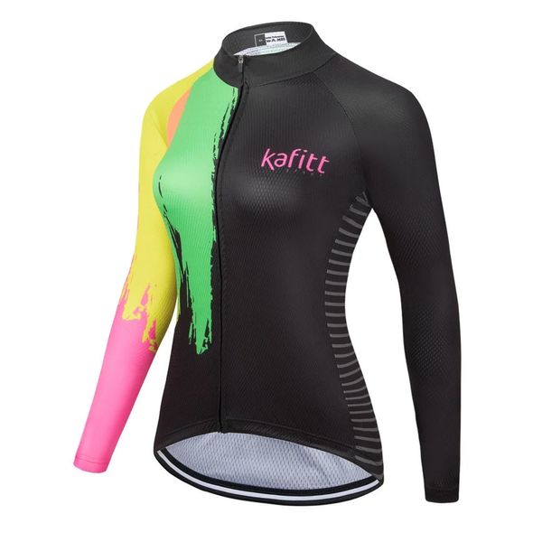 Ensembles de maillots de cyclisme Kafitt été féminin à manches longues chemise vélo de route Blouse léger Sport équitation vêtements équipe professionnelle veste 231102