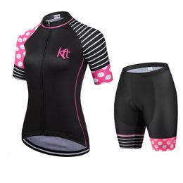 Conjuntos de Jersey de ciclismo Kafitt para mujer negro rosa Go Pro Ropa de bicicleta de manga corta MTB Ropa de ciclismo Ropa de bicicleta de secado rápido Tops 230605