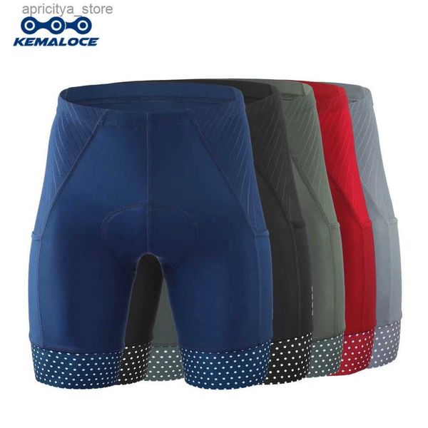 Jersey de ciclismo Sets Kaloce para hombres pantalones cortos de ciclismo 5D Pantalones de montar de bicicleta azul verdes acolchado con bolsillos laterales a prueba de choque pantalones pantalones de bicicleta L48 L48