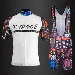 Cycling Jersey stelt Kapvoe Team Set Mens Set Mens Clothing Kit Race Race Riding Uniform Summer MTB Road Bike Sportswear Kleding 230505