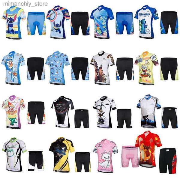 KEYIYUAN haute qualité enfants cyclisme vêtements costume garçon fille vélo Jersey ensemble enfant court Seve vtt porter équitation Bicyc vêtements Q231107