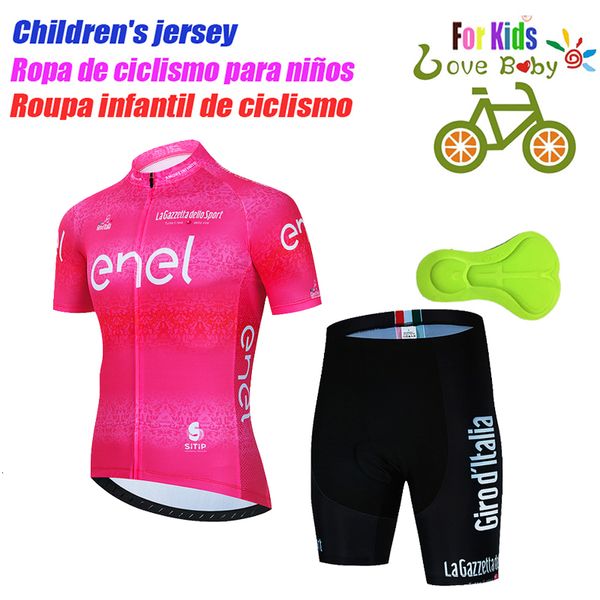 Cyclisme Jersey Ensembles Enfants Vélo Chemises Costume Tour De Italie D'ITALIA Vélo Jersey Ensemble Garçons Fille Vélo De Route Vélo Vêtements Enfants À Séchage Rapide 230619