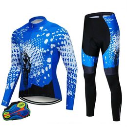 Jersey de cyclisme ensemble Jerseys de vélo à manches longues avec pantalon pour les hommes dernier automne sets cyclistes professionnels