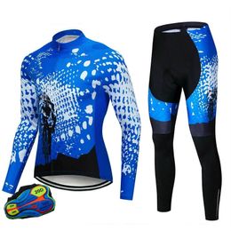 Ensembles de maillots de cyclisme Maillots de vélo à manches longues avec pantalons pour hommes Derniers ensembles de cyclisme d'automne et d'hiver Pro Team Racing Sportswear Costumes de vélo uniforme 231013