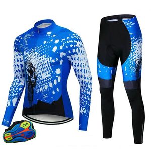 Conjuntos de jersey de ciclismo Jerseys de bicicleta de manga larga con pantalones para hombres Últimos conjuntos de ciclismo de otoño e invierno Pro Team Racing Ropa deportiva Trajes de bicicleta Uniforme 231109