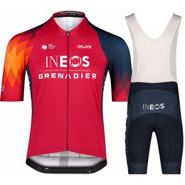 Ensembles de maillots de cyclisme Maglia Ineos Grenadiers Sports Team Vêtements d'entraînement Respirant Hommes Manches courtes Mallot Ciclismo Hombre Verano 230803