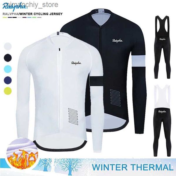 Cycling Jersey Sets Hommes 2023 maillots de cyclisme ensemble rapha hiver thermique Fece longue Seve manteau équitation vélo cyclisme costumes ensemble Ropa Ciclismo Q231107