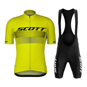 Cycling Jersey stelt Men's Scott Pro Cycling Suit Summer Bib 20d Bib shorts Ademend MTB Cycling Jersey Maillot Ropa Ciclismo Uniform Suit 230815