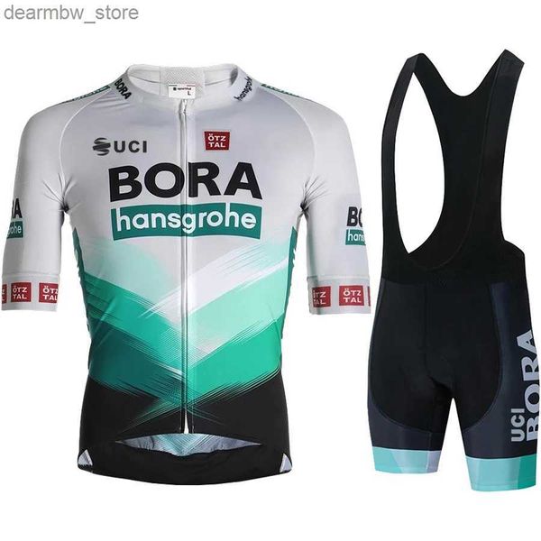 Jersey cycliste ensembles masculins de vélo de cyclisme uniforme homme jersey pro équipe 2023 uci bora vélo vestiges vestiges costume compte tenue ma pantalon de chemisier set l48