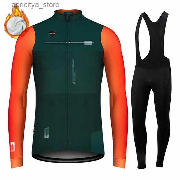 Jersey de cyclisme ensembles de vêtements de cyclisme pour hommes ensemble long pull Seve avec FECE THERMAL MOUTAIN et PAPT DE ROAD VOOKING 2023 VTT VTT VTT L48