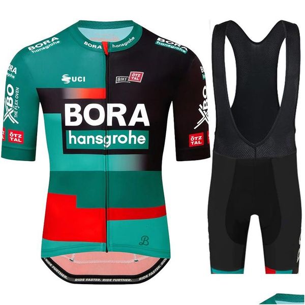 Maillots de cyclisme Ensembles Veste pour hommes VTT 2023 Uci Bora Vêtements Chemise d'été Vélo VTT Tricuta Homme Outfit Set Drop Livraison Dhrh8