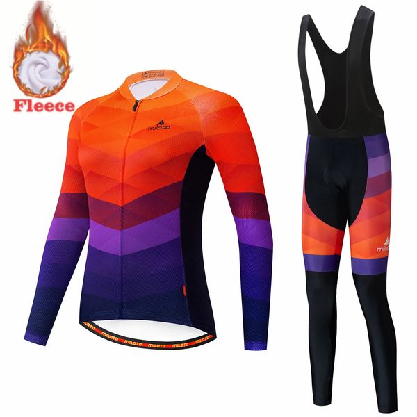 Conjuntos de jersey de ciclismo MILOTO Ropa de mujer Invierno Polar térmico Ciclismo Jersey Conjunto Señora Ropa Ciclismo Manga larga Ropa de bicicleta de montaña 231120