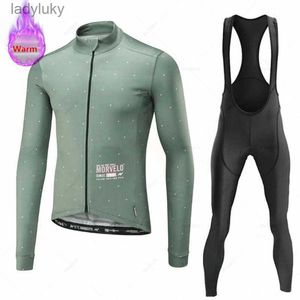 Wielertruisets Morvelo Heren Winter Thermisch Fleece Wielertruisets Bicicleta Kleding Warm Mountainbikekleding Racefietskleding SuitL240108