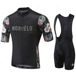 Jersey cycliste définit Morvelo Summer Pro Men's Cycling Jersey Suit Mountain Bike Triathlon à séchage rapide Vêtements de vélo respirant ROPA CICLISMO 230817