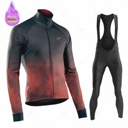 Ensembles de maillots de cyclisme Morvelo hiver hommes polaire thermique vêtements de vélo chemise de vélo de route uniforme vtt Ropa Ciclismo pantalon à bretelles chaud 231127