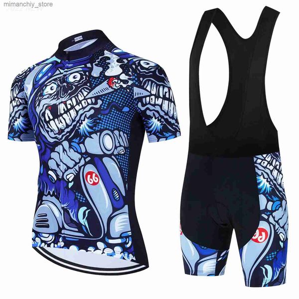 Conjuntos de jersey de ciclismo Nuevo 2023 Hombres Short Seve CyclingJersey Conjuntos Ropa Ciclismo Hombre Ropa de ciclismo de verano Bib Shorts Traje MTB bicyc Uniforme Q231107