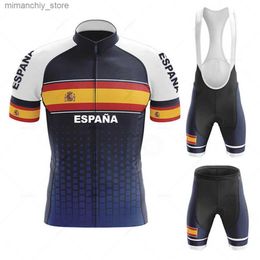 Conjuntos de jersey de ciclismo Nuevo 2023 Equipo Verano de los hombres España Ciclismo Jersey Set Breathab Racing Sport MTB Bicyc Ropa de ciclismo Mallot Ciclismo Hombre Q231107