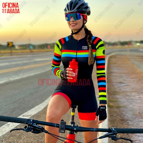 Maillot de cyclisme ensembles ODA femmes combinaison Triathlon à manches longues Maillot Ciclismo vêtements de vélo chemises de vélo 230222