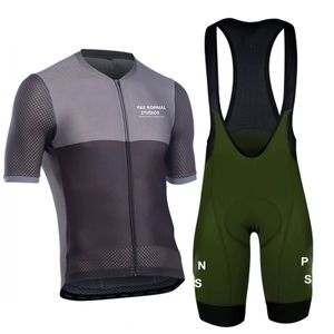 Wielertrui Sets PNS Pas Normal Studios 2023 Mannen Zomer Korte Mouwen Bibs Shorts Pak Fietskleding Set MTB Uniform shirt l231010