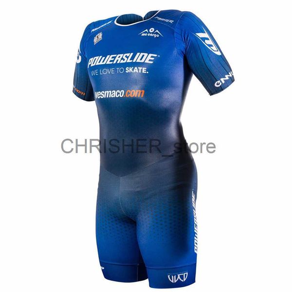 Ensembles de maillots de cyclisme Powerslide Inline Roller Skate Speed Skinsuit Hommes Rapide Skat Triathlon Vélo De Route Roller Skating Jersey Combinaisons Maillot Ciclismo x0727