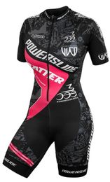 Ensembles de maillot de cyclisme Powerslide femmes combinaison à manches courtes Roupa Ciclismo vêtements de course de Triathlon en ligne 230206
