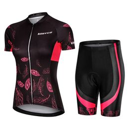 Wielertrui Sets Pro Vrouwen Set MTB Fiets Kleding Vrouwelijke Racefiets Kleding Ropa Ciclismo Meisje Cycluskleding Bib Korte Broek Pad 230605