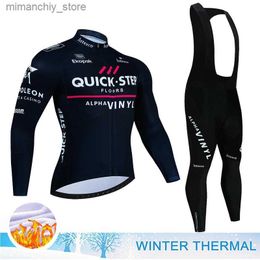 Conjuntos de jersey de ciclismo QuickStep Winter Fece Pro Conjuntos de jersey de ciclismo Mountian Bicyc Ropa Ropa Ciclismo Racing Bike Ropa Ciclismo Set Q231107