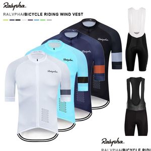 Conjuntos de jersey de ciclismo Rapha 2023 Hombres S Raphaing Ropa Verano MTB Traje de bicicleta Ropa de bicicleta Ropa Ciclismo Hombre 230420 Entrega de gota Dhjeb