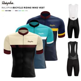 Wielertrui Sets Raphaful Heren Racing Suits Tops Triathlon Go Bike Wear Sneldrogende Ropa Ciclismo Kleding 230620
