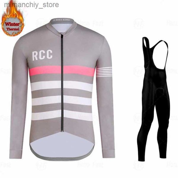 Ensembles de maillots de cyclisme Raphaing Rcc Team hiver thermique Fece vêtements de cyclisme maillot pour hommes costume Sport équitation vélo vtt vêtements bavoir pantalon ensembles chauds Q231107