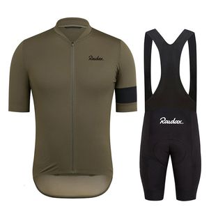 Wielertrui Sets Raudax Kleding Road Uniform Set Zomer Ademend Fietskleding MTB Sportkleding Heren Fiets 230603
